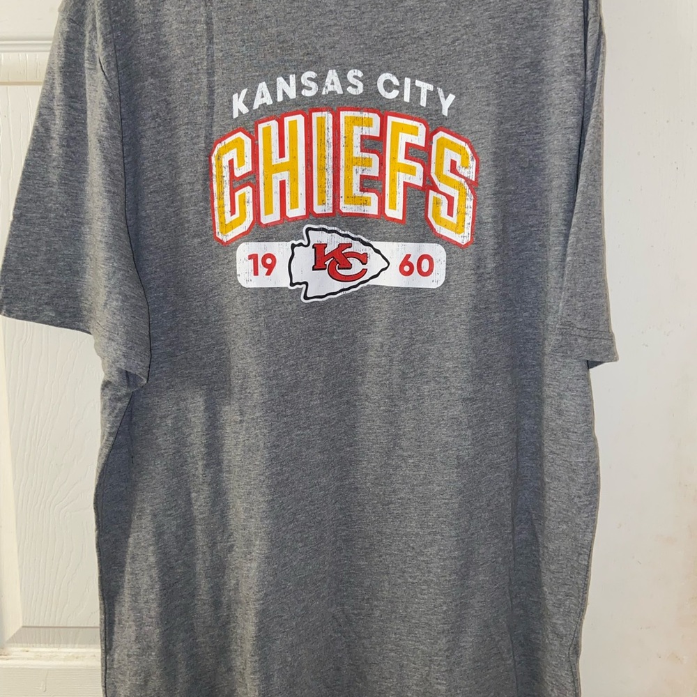 Kansas City chiefs tshirts gray nfl football team apparel Sz XL